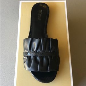 Michael Kors Bella Black Leather Slide